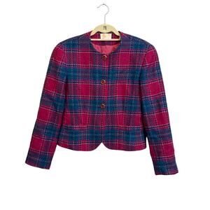 Pendleton Plaid Blazer Pink 12